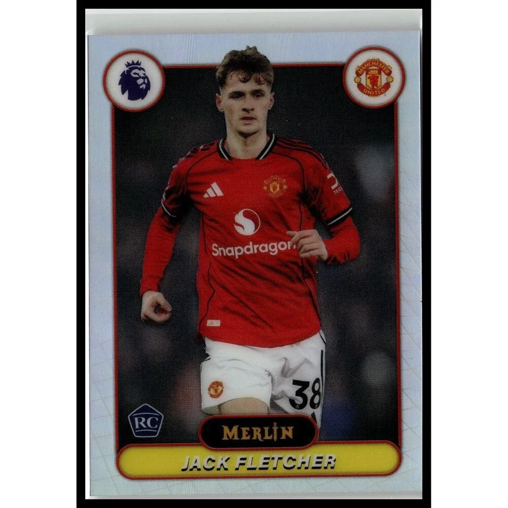 2026 Merlin Premier League Jack Fletcher #140 Manchester United Refractor Rookie